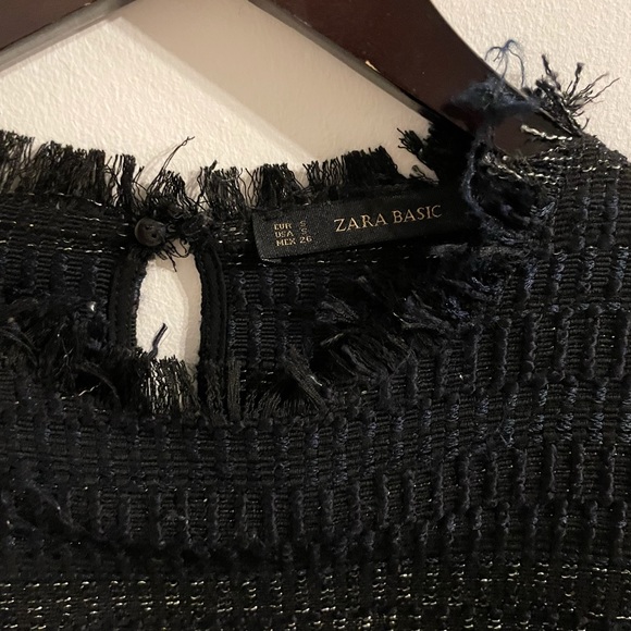 Zara Black Textured Dressy Top | 2 - Picture 2 of 6